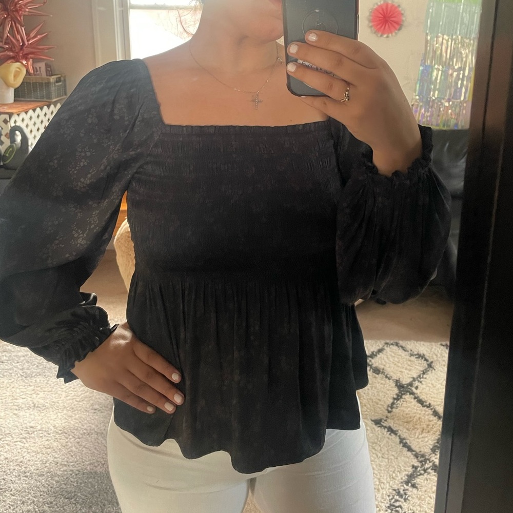 Black off the shoulder top